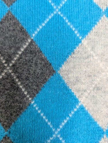 ⭐APT. 9 Damen 100% KASCHMIR Pullover Langarm Pulli Oberteil V-Ausschnitt Argyle L - Bild 4 von 9