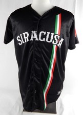 2024 Syracuse Mets Justin Jarvis #50 Game Used Signed Black Jersey Italian 44 8