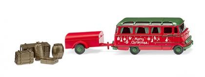 "Wiking 026005 - 1/87 Panoramabus Mit AnhäNger (Mb O 319) \"Weihnachtsmodell\"- Neu"-image