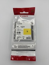 Canon PFI-102Y Yellow Printer Ink Tank 130ml Sealed Unused ImagePROGRAF 2023.04