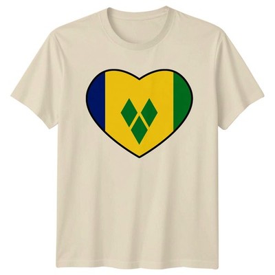 Saint Vincent T-Shirt Herz Flagge Karibik Saint Vincent Geschenk für Sie und Ihn