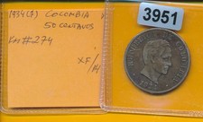 COLOMBIA - 1934  - 50 CENTAVOS  - SILVER - #3951