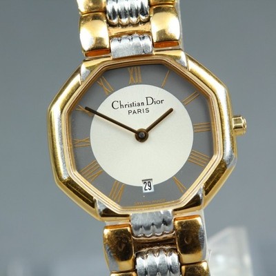 Christian Dior Octagon D48-133 Gold Roman Quartz 25mm Damenuhr
