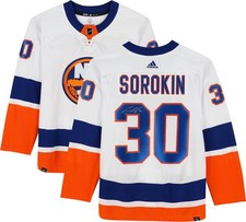 Ilya Sorokin New York Islanders Autographed White Adidas Authentic Jersey