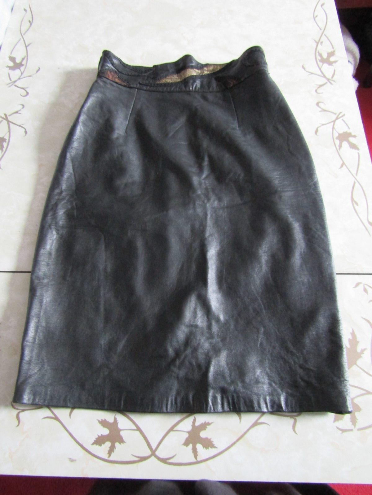 Women's Elena Deudero Ibiza Black Soft Leather  Pencil Skirt UK Size 8