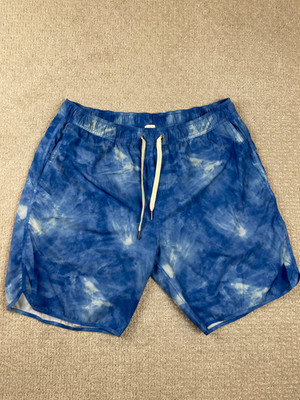 Fair Harbor Shorts Men s Size XL Anchor Blue Cloud Print Beach Drawstring Trunks