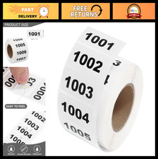 uxcell 1 Roll Inventory Number Sticker, 1001-2000 Consecutive Numbered Labels Se
