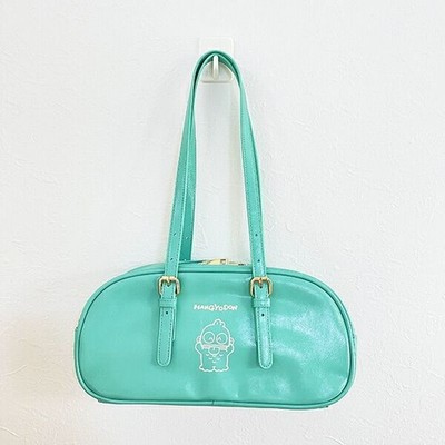 Sanrio Hangyodon CoWRAP Wide Boston Shoulder Bag Faux Leather in Green NWOT