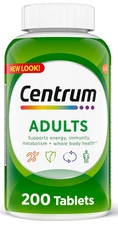 Centrum ADULTS Multivitamin Multimineral Supplement, 200 Tablets Exp: 12/25