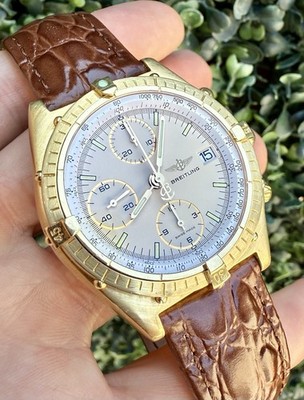 Breitling Chronomat Chronograph 18k Gold Automatic K13047 81950 39mm Watch Only