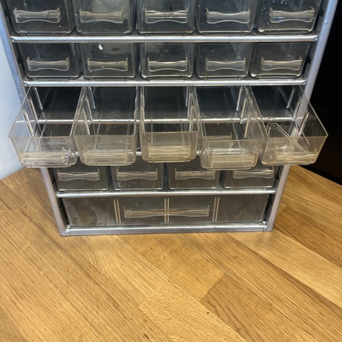 Vintage RAACO Corp Silver Metal Storage Cabinet Small Parts Organizer 35 Drawer - Picture 9 of 13