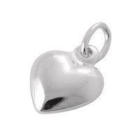 Klein 925 Sterlingsilber Geschwollenes Herz Charm AnhäNger