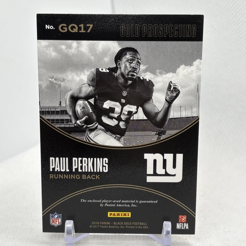 2016 Black Gold Prospecting Quad Materials Prime /99 Paul Perkins Rookie RC - Image 4 of 4