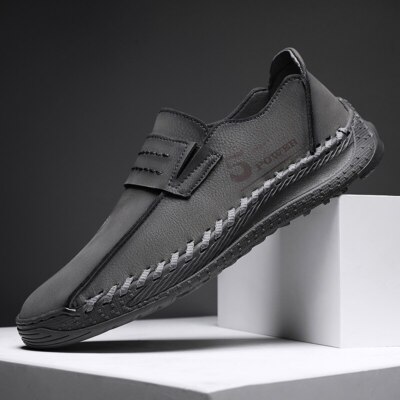 Outdoor Men's Leather Shoes Loafers Breathable Soft Moccasins Walking  Sneakers