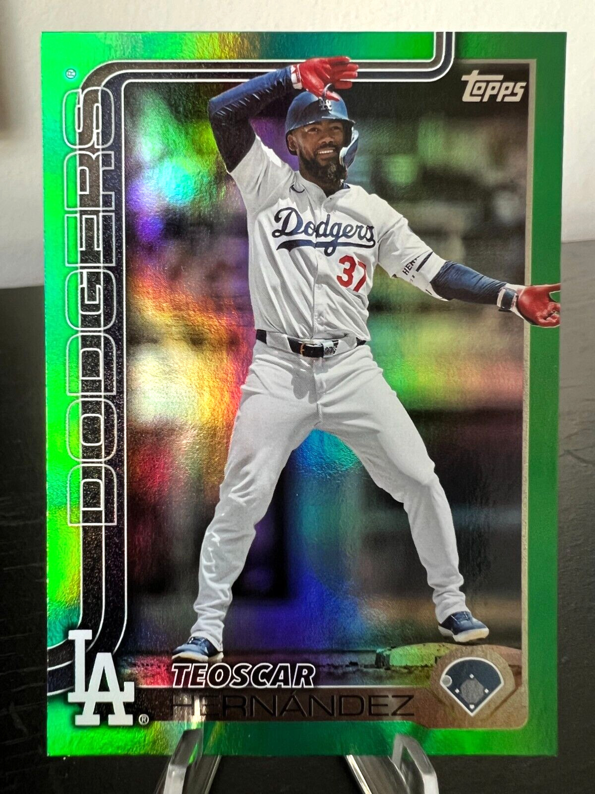 2025 Topps Teoscar Hernandez Dodgers Green  Foil #54/99 Fast Free Shipping