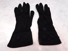  DESIGNER LADIES BLACK RAYON  NYLON DRESS GLOVES UNLINED SIZE 7