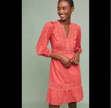 Anthropologie Akemi + Kin Embroidered and crochet detail Dress Sz. XS EUC