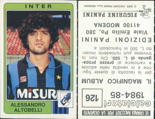 FOOTBALL GUISEPPE BERGOMI Inter Milan Equipe Italia Trading FOOTBALL GUISEPPE BERGOMI Inter Milan Equipe Italia Trading