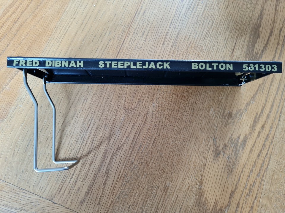 2x Fred Dibnah gold vinyl decals for Mamod TE1A canopy decal vinyl