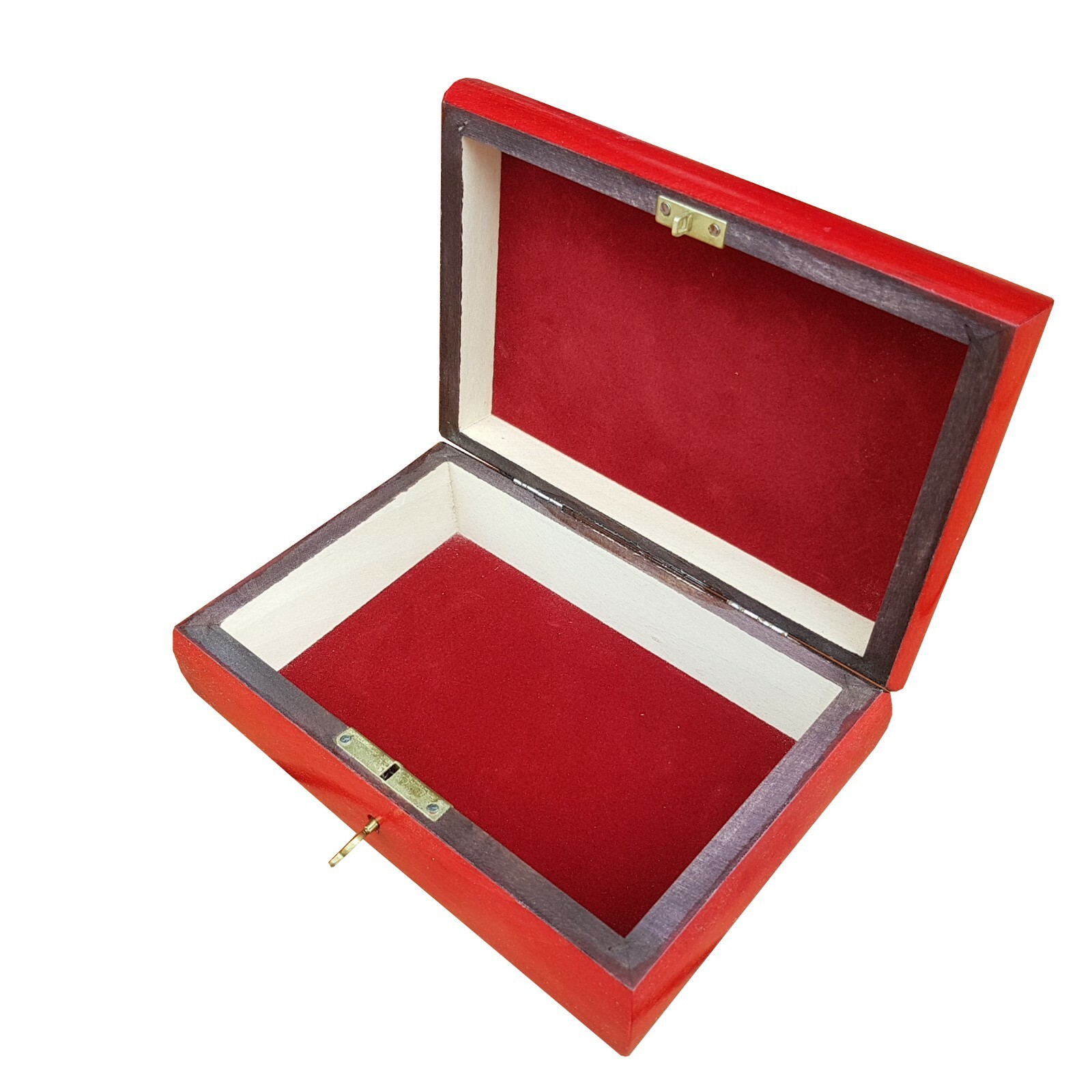 WOODEN CARVED JEWELLERY BOX LOCK AND KEY IN RED COLOUR eBay
