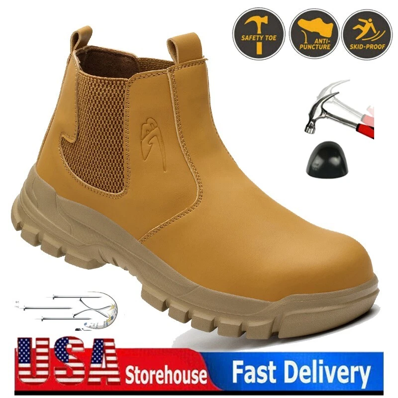 Mens Steel Toe Work Boots Indestructible Comfortable Safety Shoes Hiking Boots