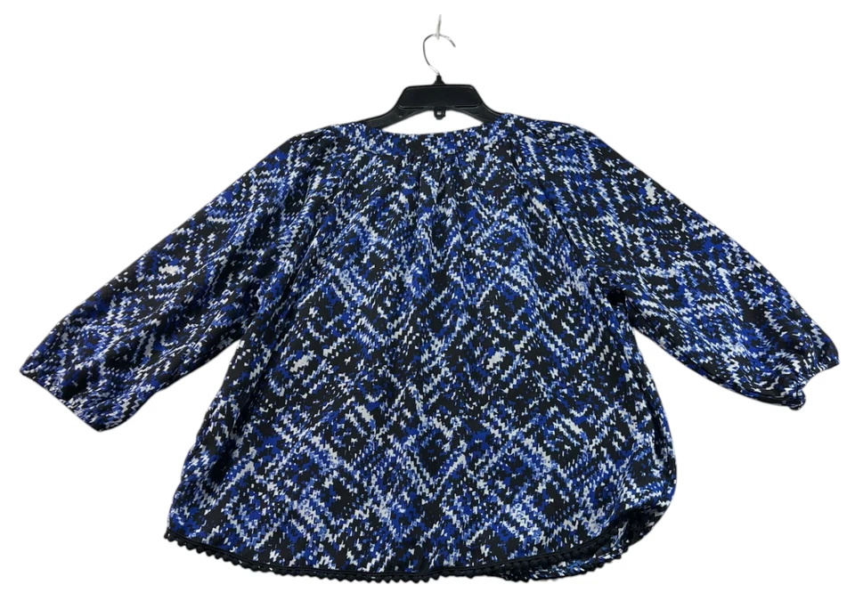 Blusa My Michelle para mujer talla XL azul negra manga 3/4 cuello en V ribete tejido Foto 2 de 4