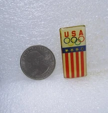 USA Olympic Rings Flag Pin