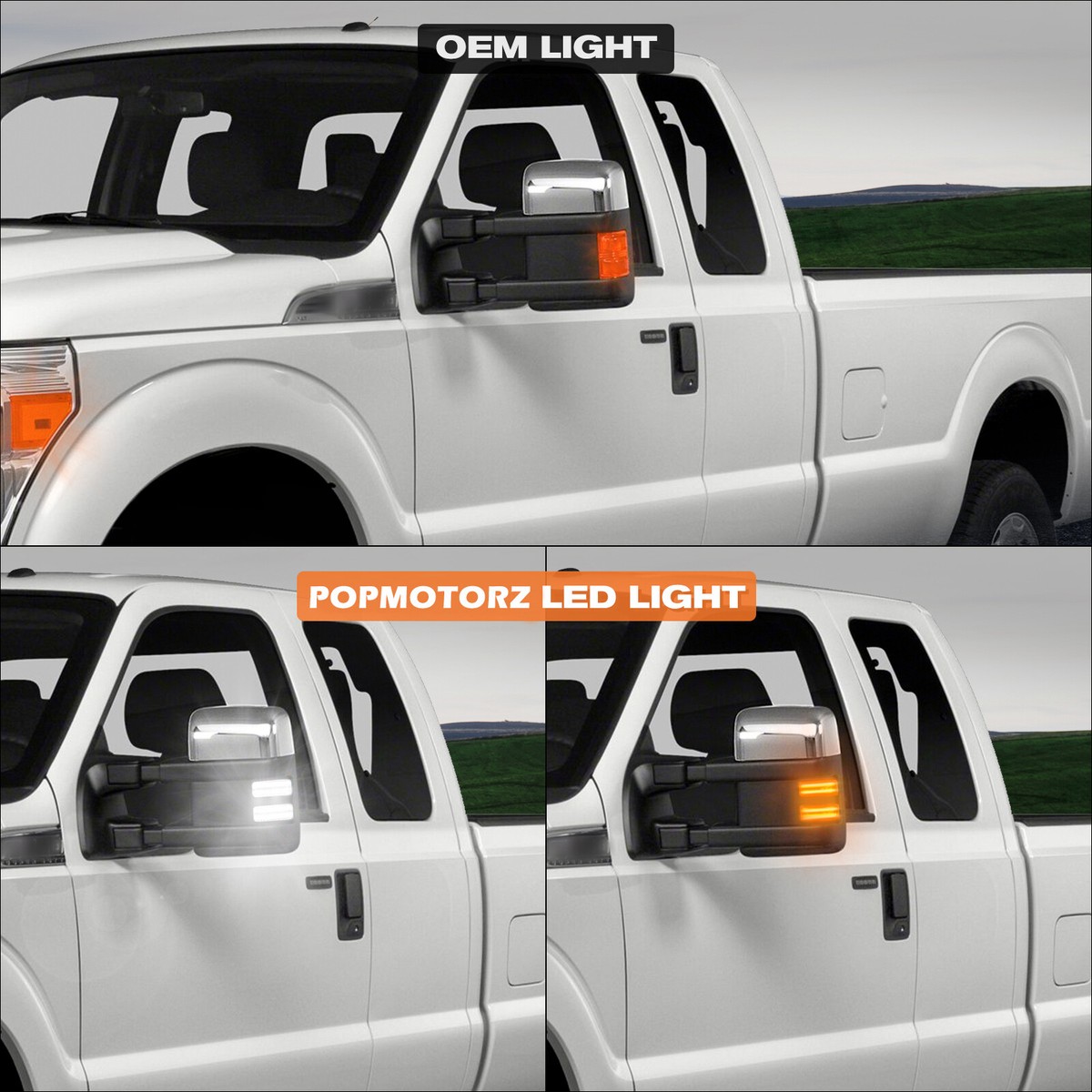 LED Side Mirror Marker Light Switchback For 08-16 Ford F250 F350 F450 Super Duty - Foto 7