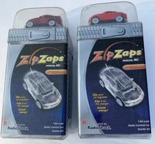 Radio Shack "2002" Ford Mustang Cobra & Porsche 911 ZIP ZAPS Micro RC Cars NOS.