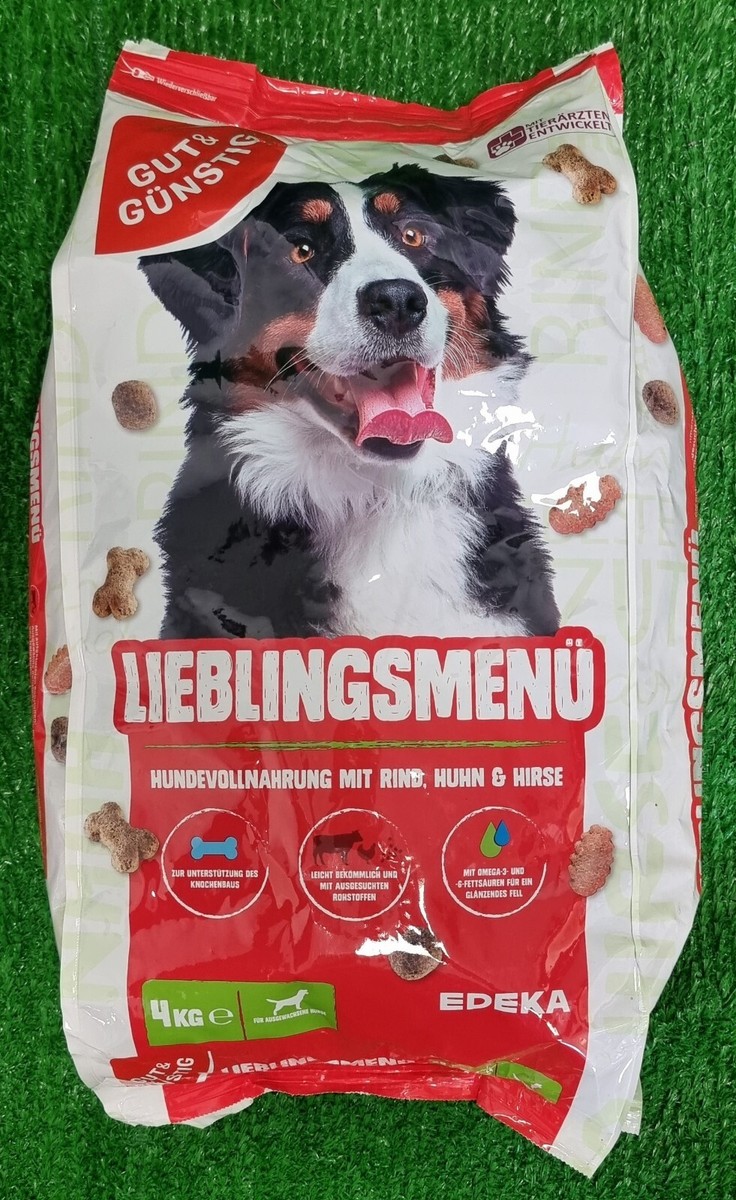 2,97/kg) GUT& GNSTIG Lieblingsmen Hundefutter Rind Huhn Hirse 4kg  Versand 0 | eBay.de