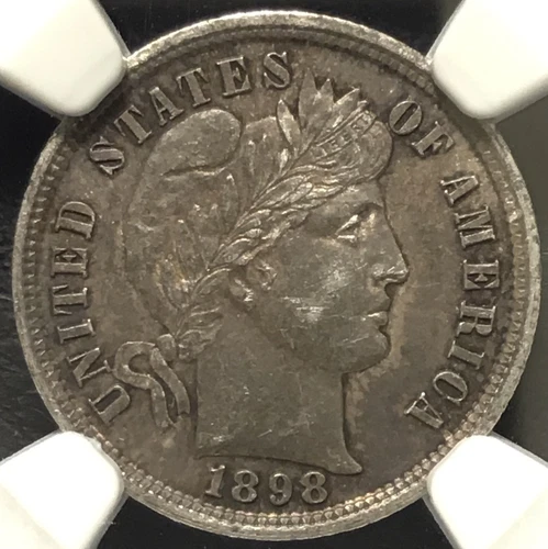 1898 P Barber Liberty Head Dime 10c NGC UNC MS 90% Silver US Coin