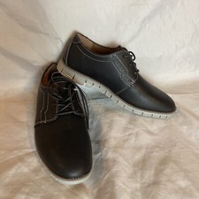New Boys Deer Stags Black Faux Leather Shoes Size 4
