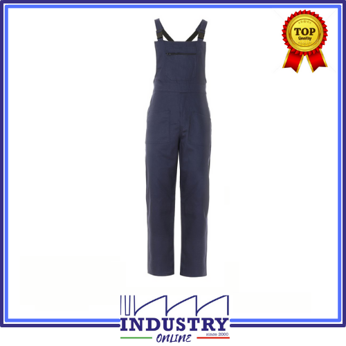 SALOPETTE DA LAVORO IN COTONE MASSAUA TUTA BLU MECCANICO PANTALONI CON  PETTORINA | eBay