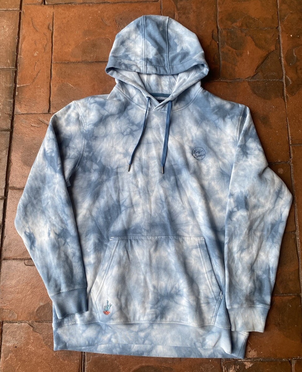 Baja Llama Baja Trip Up Helsinki Hoodie Sweatshirt Large Blue Tie Dye
