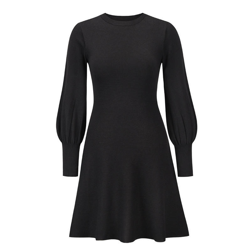 Knitted Dress Temperament Knit Dress Slim Women's Long Sleeve Skirt Plus Size