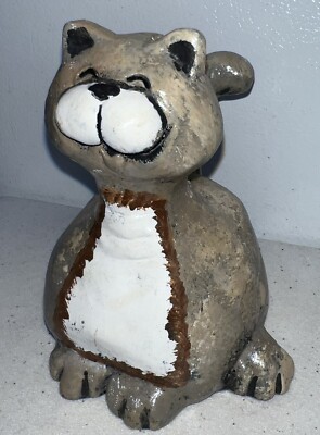 Heavy Vintage Kitty Cat Figurine 5.5  SW3