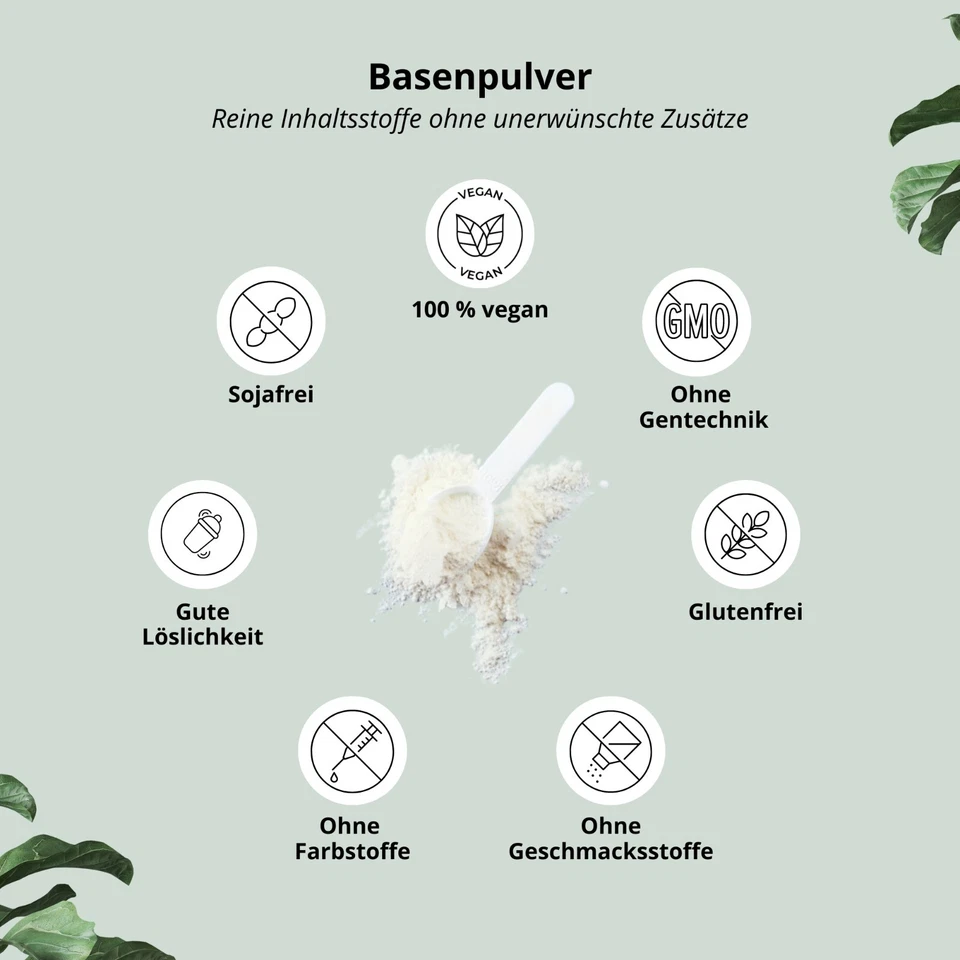 Basenpulver vegan Säurebasenpulver hochdosiert ohne Zusätze mit Vitamin D3, Zink - Bild 3 von 4