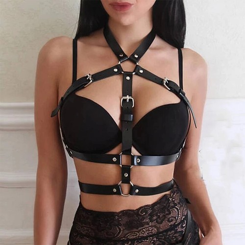 Sexy Women PU Leather Garter Body Harness Belt Strap Waist Leg Thigh Suspenders - Picture 4 of 15
