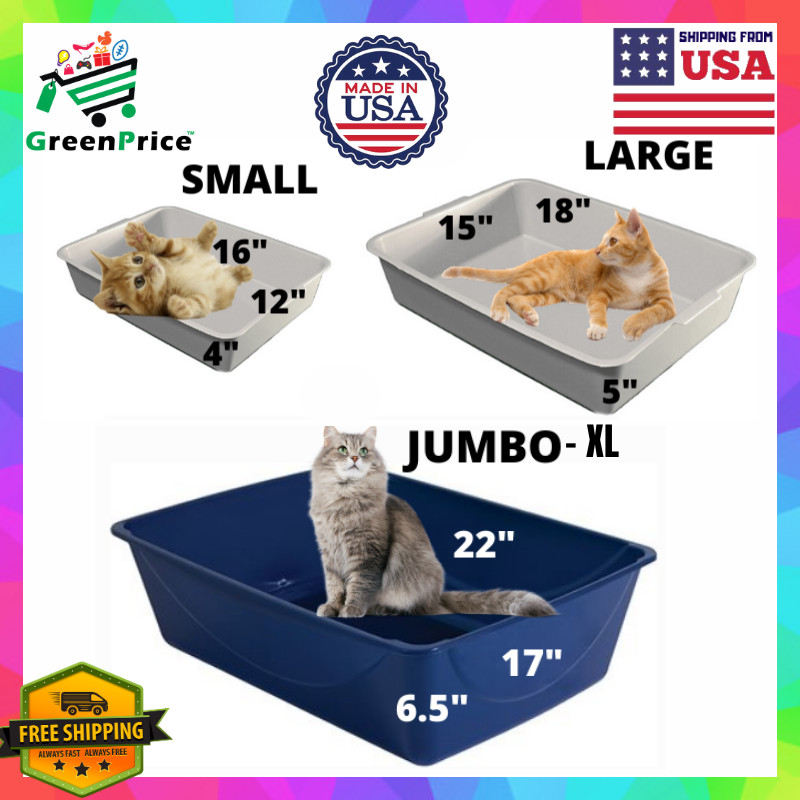 Open Litter Box for Cats Small/Large/Giant Jumbo XL-XXL - Top Entry Kitty Kitten