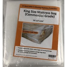 King Size Mattress Bag Commercial Grade 78" x 14" x 104" 5 mil thick Sealed New