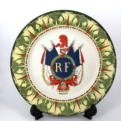 ANTIQUE FRANK BEARDMORE & CO FENTON  NATIONAL EMBLEM PLATE - France