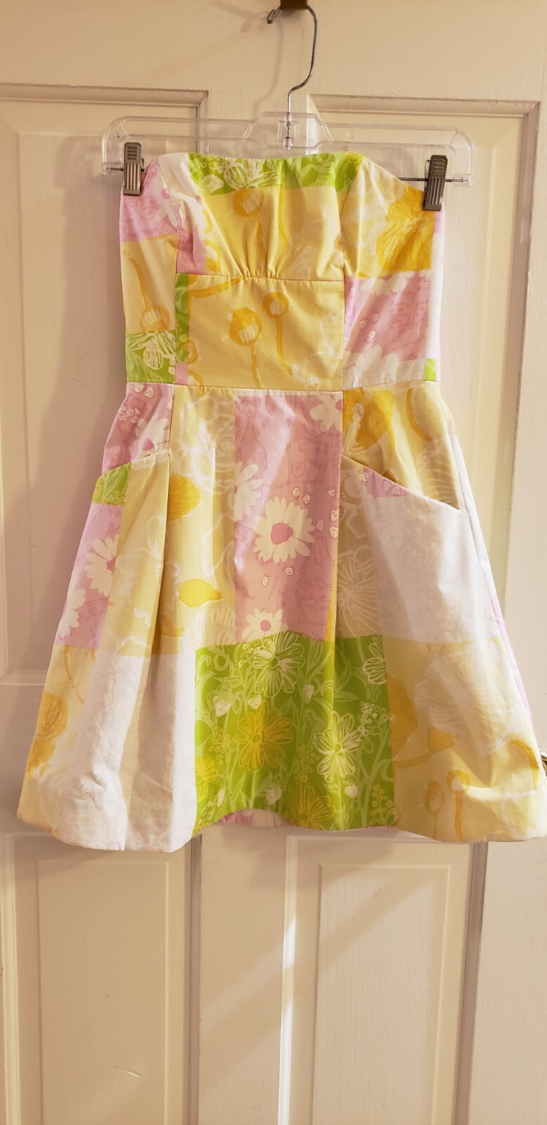 EUC LILLY PULITZER STRAPLESS PATCHWORK BLOSSOM FR… - image 1