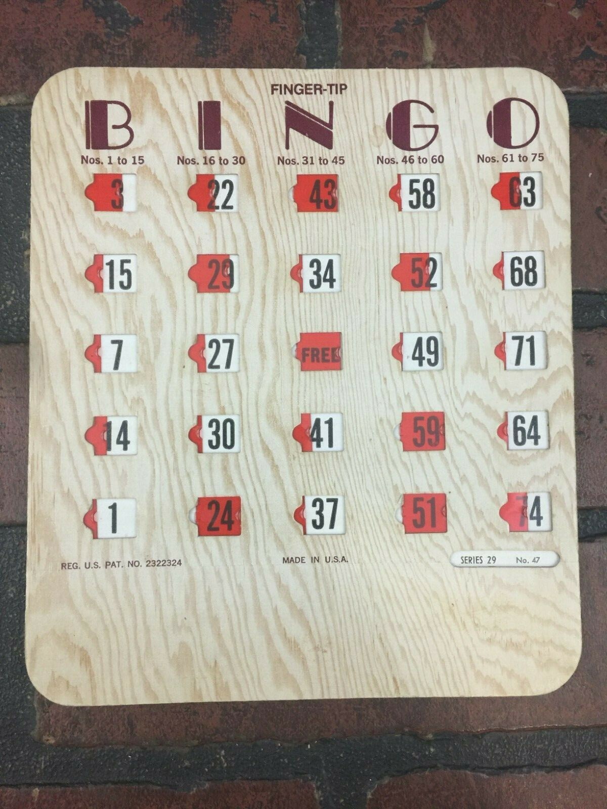Vintage Shutter Slider Finger-Tip Bingo Cards Made USA | eBay
