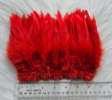 Schlappen Feather. Soft, Webby, 6" Strip Strung..  (1) pack .  Red.