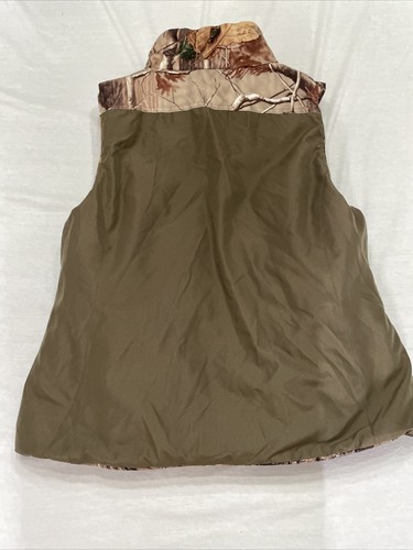 Chaleco amortiguador marrón reversible Realtree AP camuflaje para hombre caza grande pesca - Imagen 4 de 5