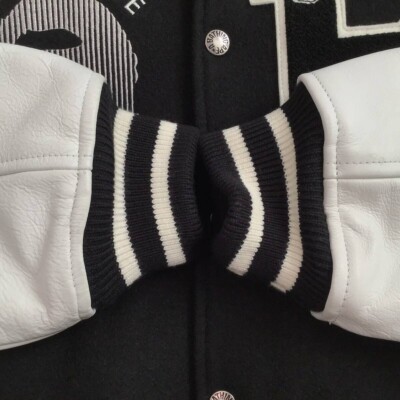 Leather Sleeve BAPE STA LOGO varsity jacket A Bathing Ape Size M