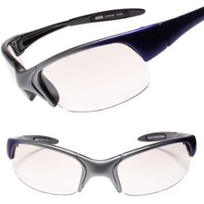 Outdoor Athletic Wrap Around Sport Light Tint Lens Silver  Blue Sunglasses