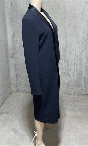 Alice + Olivia langer schwarzer Smoking Revers Kleid Jacke Mantel US 6 8 / Medium - Bild 4 von 7