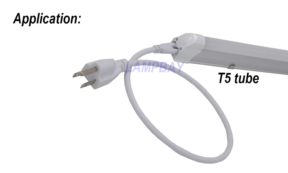 LED T5 T8 Integrated Tube Cable US Plugs 50cm 100cm 200cm Wire 3 Pin Power Cords - Image 3 of 4