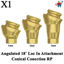 1pcs Dental Angulated 18˚ Loc In Attachment Abutment Conical RP Titanium